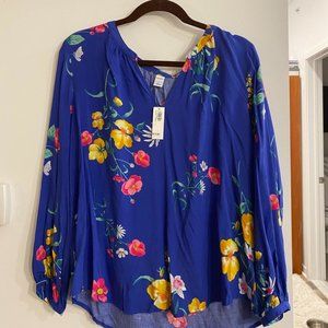 Blue Floral Blouse